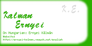 kalman ernyei business card